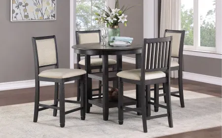 Arlana 5-pc Counter-Height Dining Set in Black by Homelegance