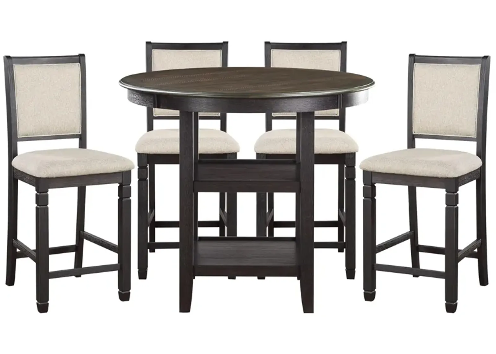 Arlana 5-pc Counter-Height Dining Set in Black by Homelegance