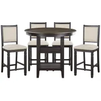 Arlana 5-pc. Counter-Height Dining Set in Black by Homelegance
