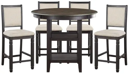 Arlana 5-pc Counter-Height Dining Set in Black by Homelegance