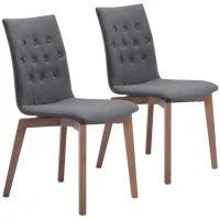 Orebro Dining Chair: Set of 2 in Graphite, Brown by Zuo Modern