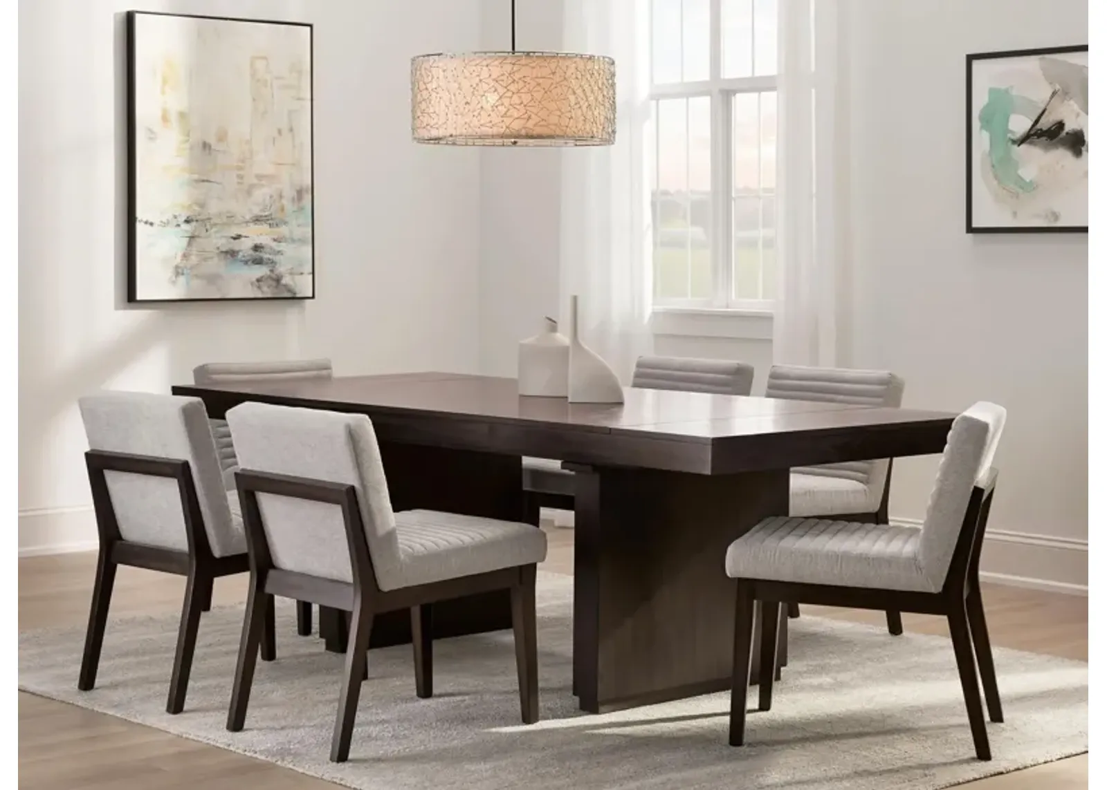 Modesto 7-pc. Dining Set in Black/Beige by Davis Intl.