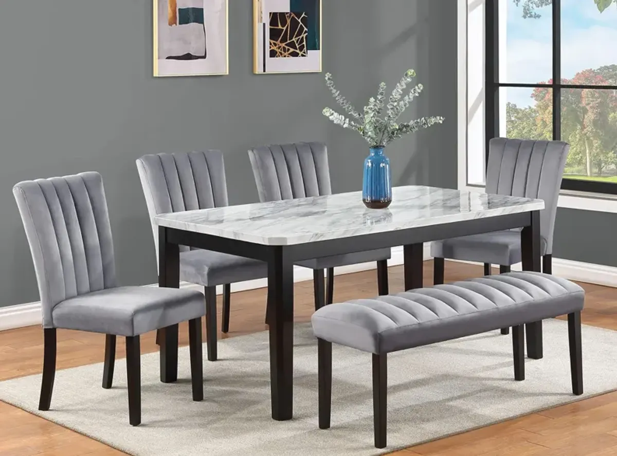 Pascal Dining Set -6pc. in Black/Gray by Crown Mark