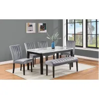 Pascal Dining Set -6pc. in Black/Gray by Crown Mark