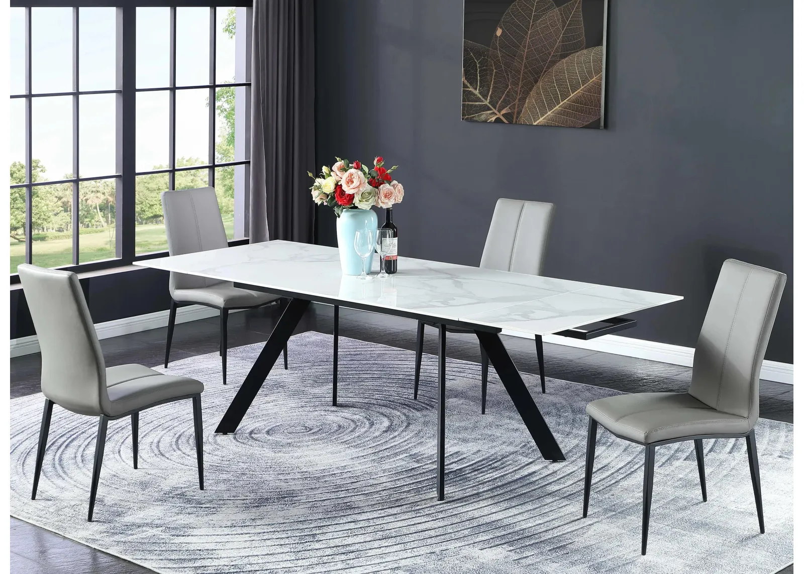 Alexis 5-pc. Dining Set in Gray by Chintaly Imports