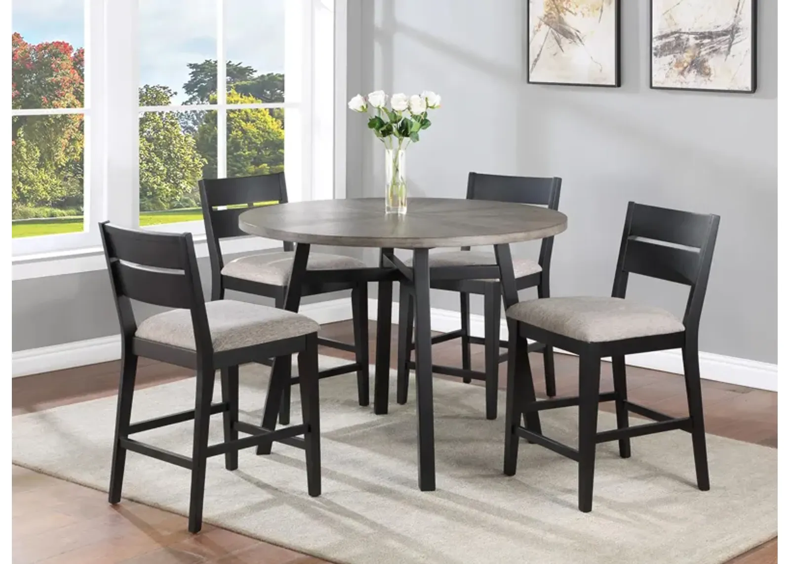 Mathis 5-PC. Dining Set in Black;Gray by Crown Mark