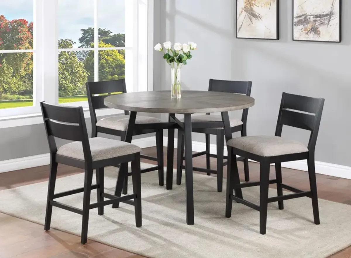 Mathis 5-PC. Dining Set in Black;Gray by Crown Mark