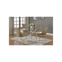 Nico 5-pc. Dining Set in Clear/Tan by Chintaly Imports