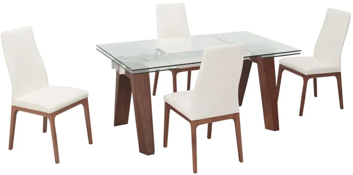 Sombra 5-pc. Dining Set (4 White Chairs)