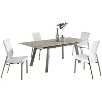 Eleanoir 5-pc. Dining Set in Beige and White by Chintaly Imports