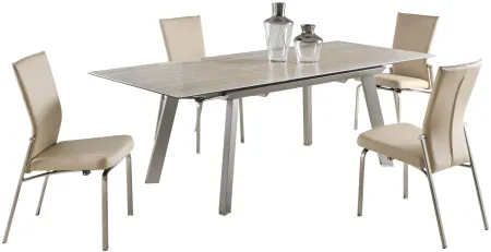 Eleanoir 5-pc. Dining Set in Beige by Chintaly Imports
