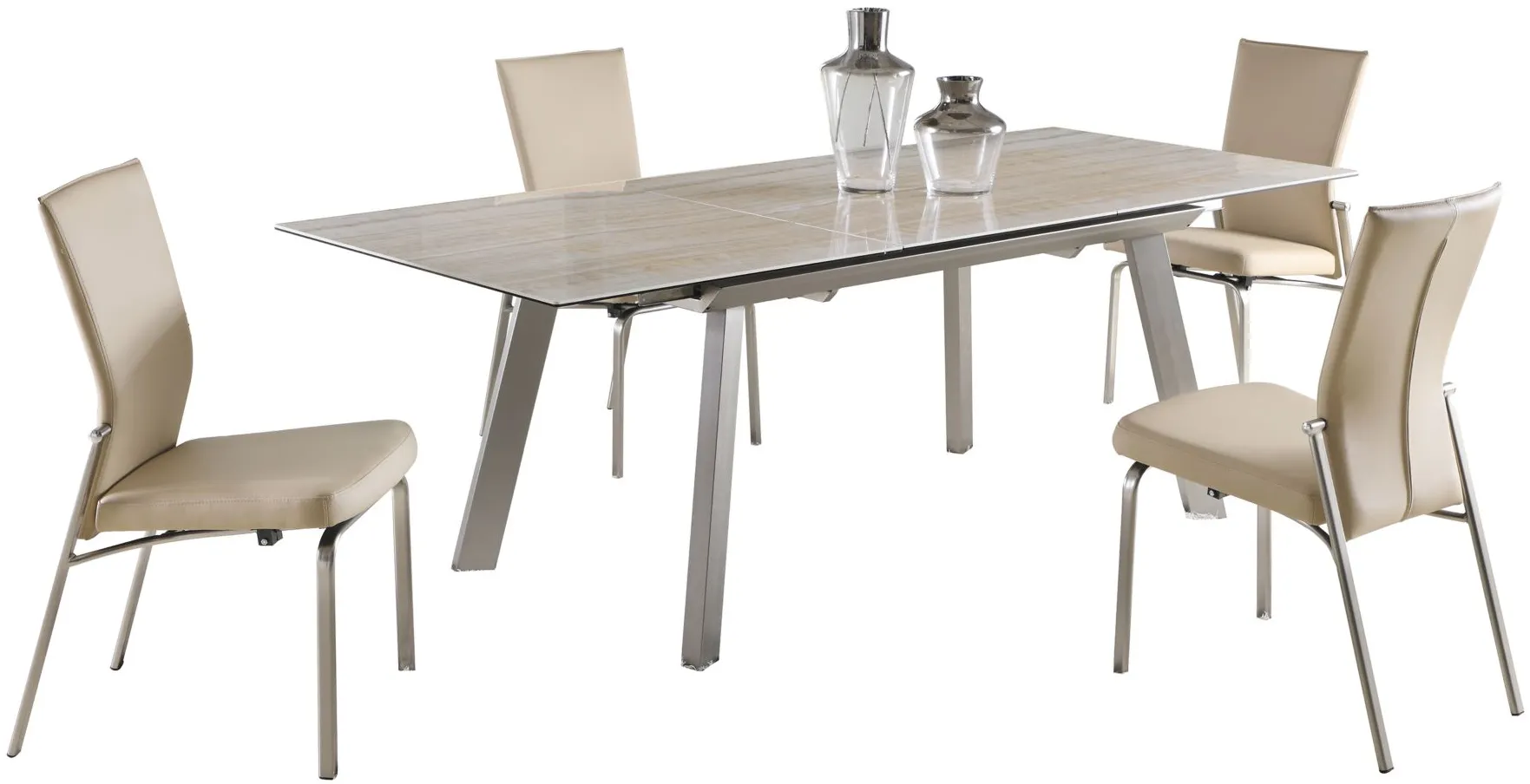 Eleanoir 5-pc. Dining Set in Beige by Chintaly Imports