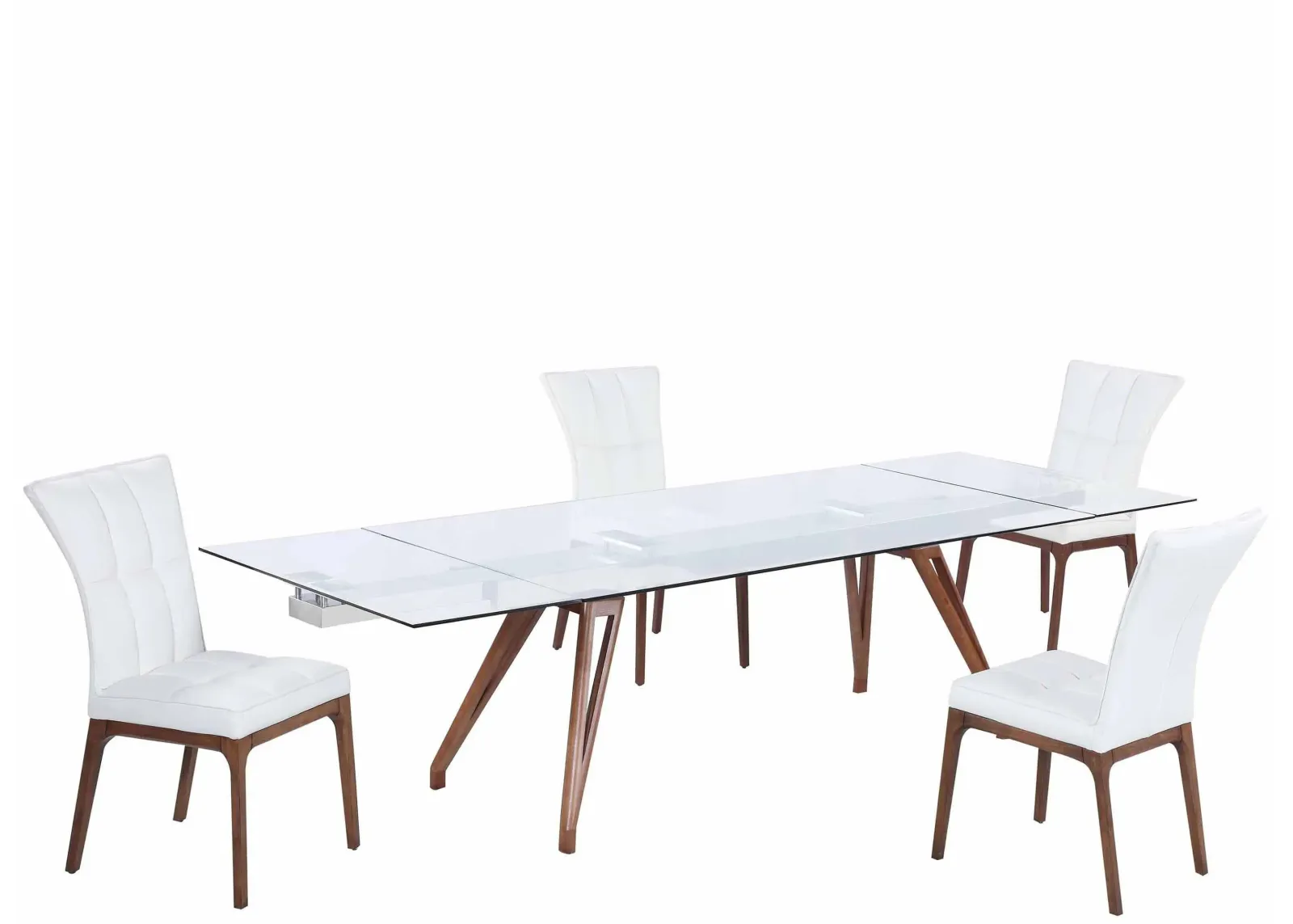 Eryka 5-pc. Dining Set in Walnut and White by Chintaly Imports