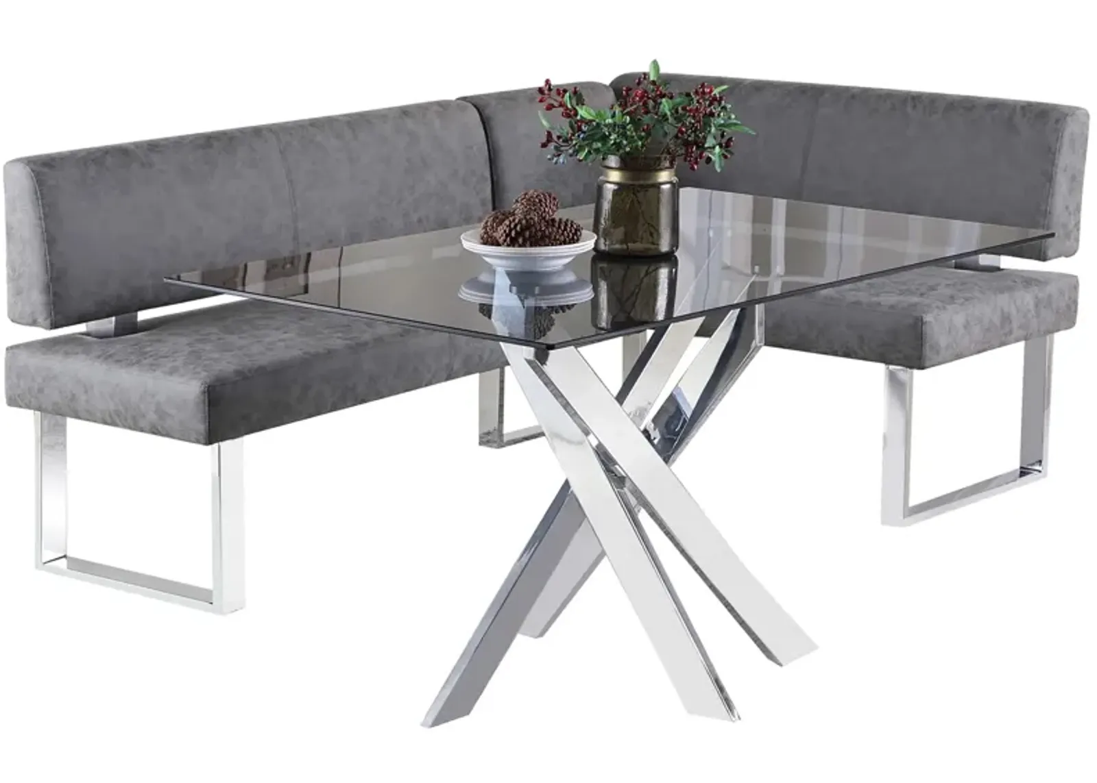 Guinevieve 2-pc. Dining Set in Gray by Chintaly Imports