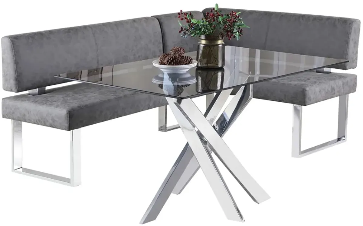 Guinevieve 2-pc. Dining Set in Gray by Chintaly Imports