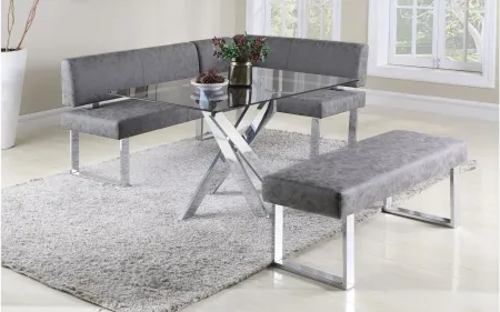 Guinevieve 3-pc. Dining Set in Gray by Chintaly Imports