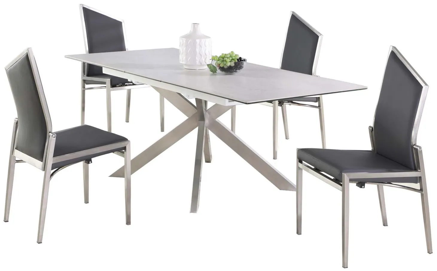 Nala 5-pc. Dining Set in Gray by Chintaly Imports