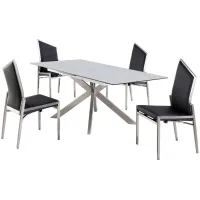Nala 5-pc. Dining Set in Black by Chintaly Imports