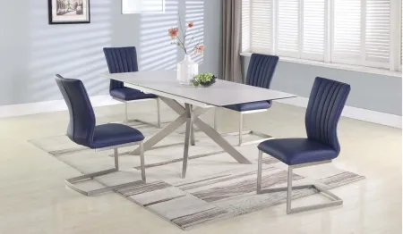 Nala 5-pc. Dining Set in Gray and Blue by Chintaly Imports