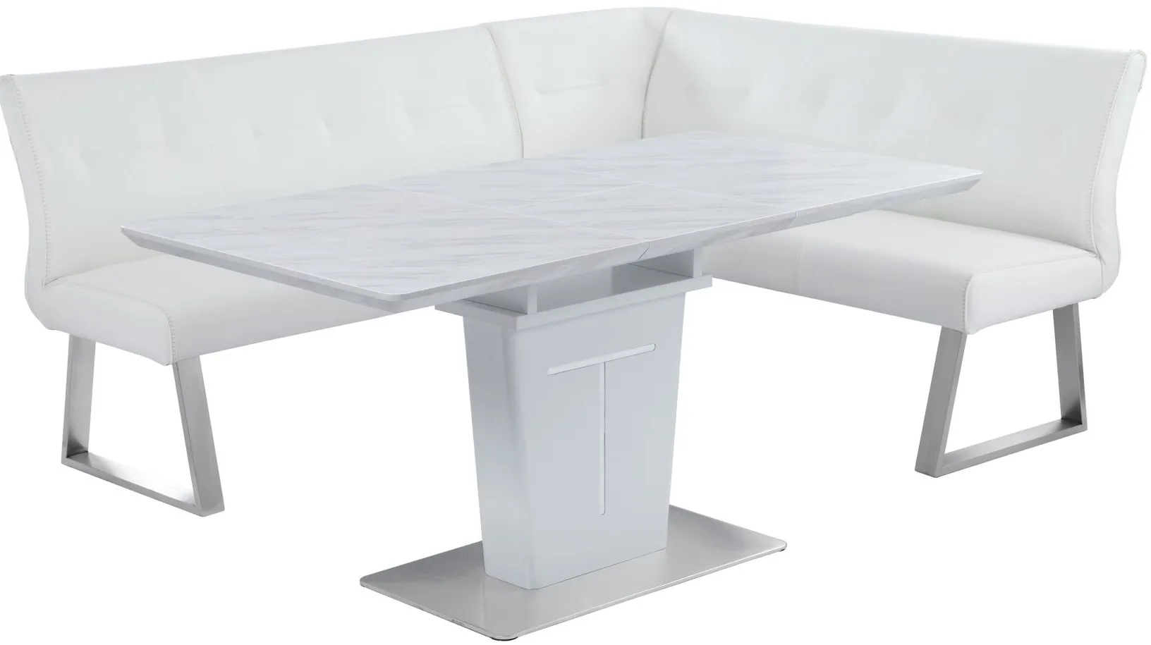 Gwen 2-pc. Dining Set in White by Chintaly Imports