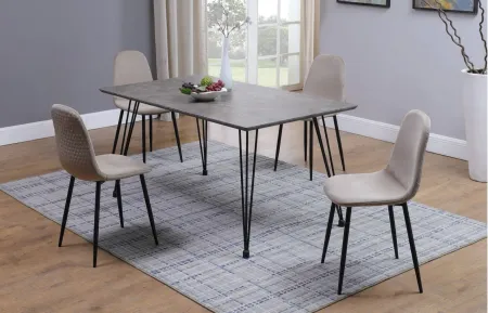 Heather 5-pc. Dining Set in Brown and Black by Chintaly Imports