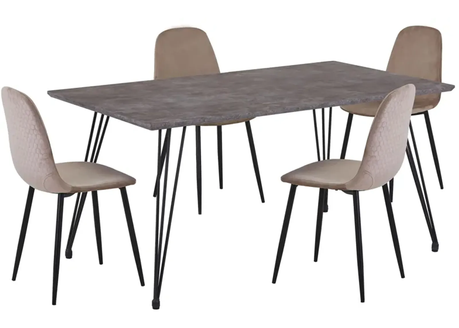 Heather 5-pc. Dining Set in Brown and Black by Chintaly Imports