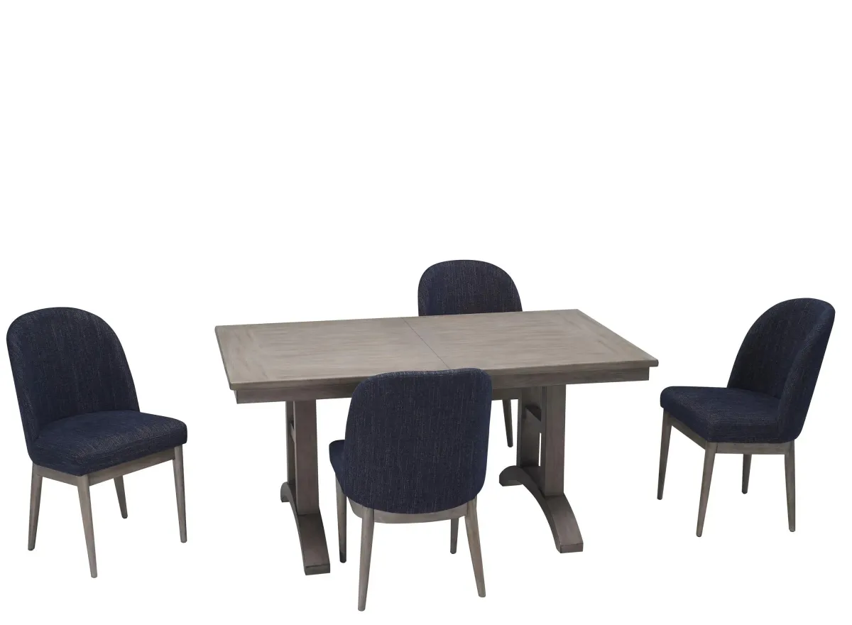 Zager 5-pc. Dining Set in Blue, Gray by Davis Intl.