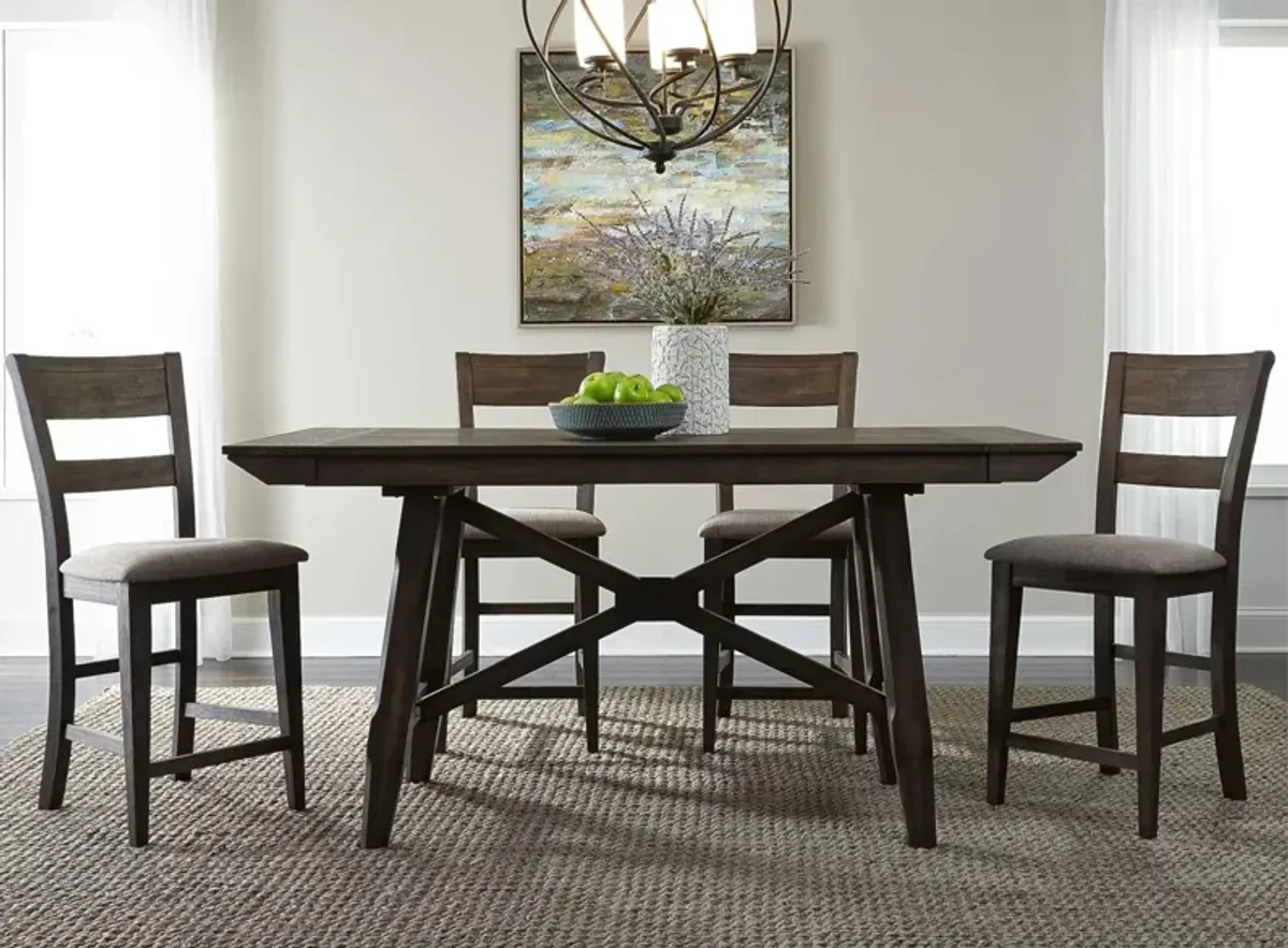 Double Bridge 5-pc. Counter Height Dining Set in Dark Brown by Liberty Furniture