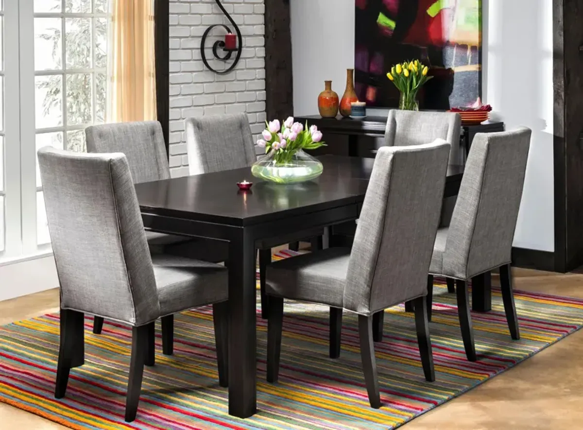 Logan 7-pc. Dining Set in Dark Brown / Gray by Homelegance