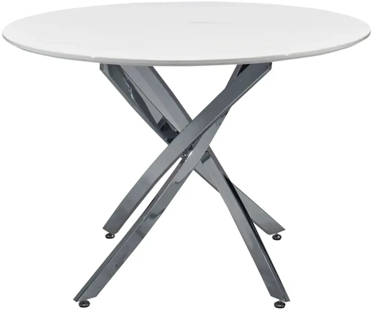 Macie 2-pc Dining Table in Black;White;Chrome by Bellanest