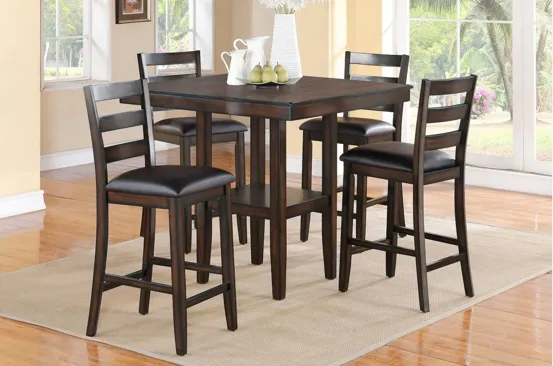 Radley 5-pc. Counter-Height Dining Set in Espresso by Crown Mark