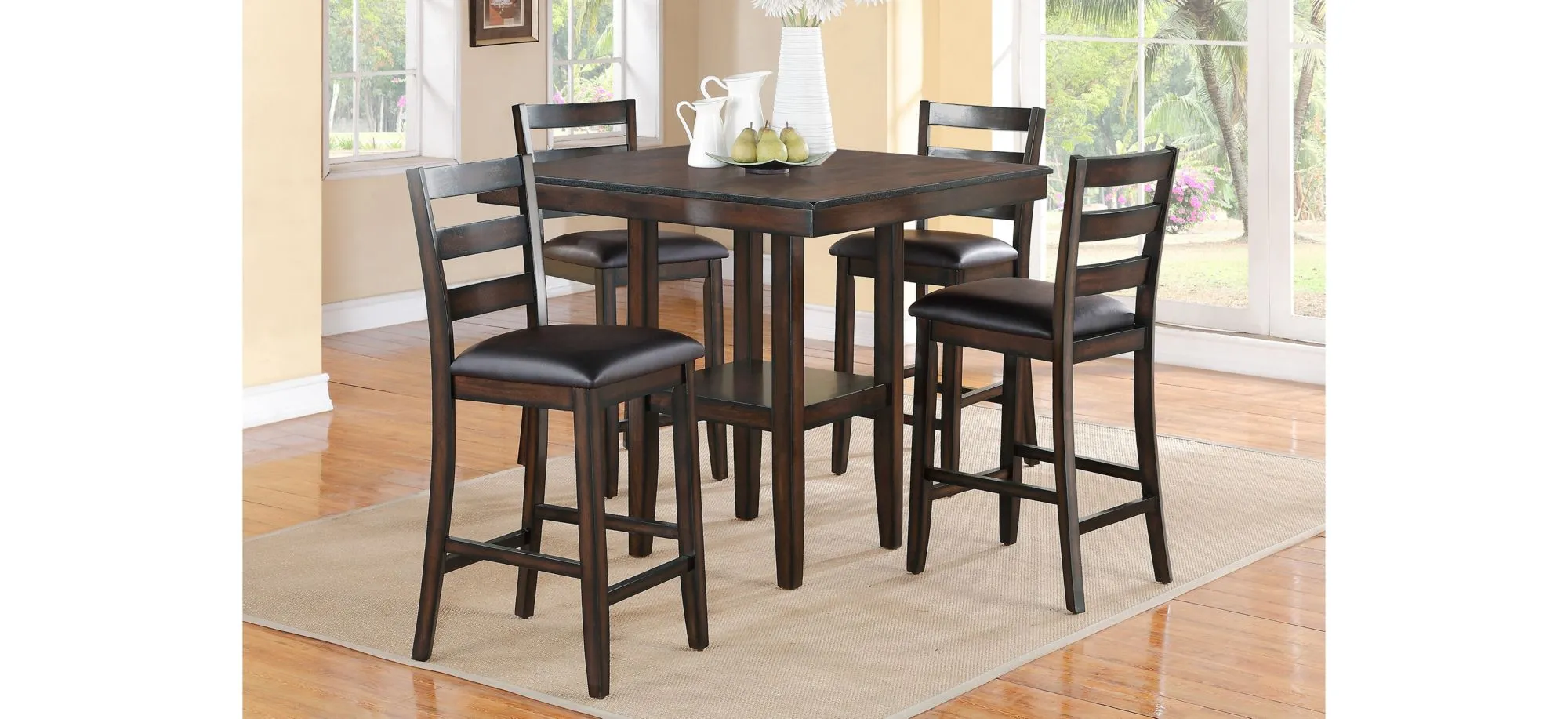 Radley 5-pc. Counter-Height Dining Set in Espresso by Crown Mark