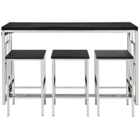 Harper 4-pc. Table Set in Cappuccino/Chrome by Elements International Group