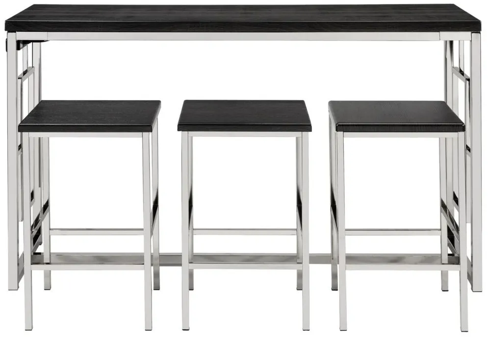 Harper 4-pc. Table Set in Cappuccino/Chrome by Elements International Group