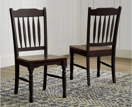 British Isles 5-pc. Oval Slatback Dining Set with Leaves in Oak-Black by A-America
