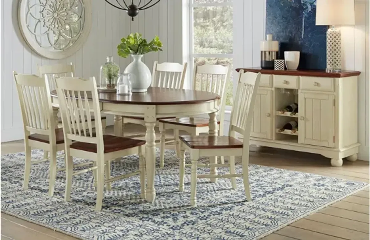 British Isles 7-pc. Oval Slatback Dining Set with Leaves