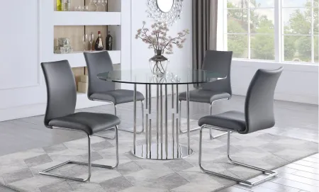 Prosper 5-pc Dining Set in Black by Chintaly Imports