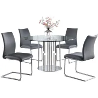Prosper 5-pc Dining Set in Black by Chintaly Imports