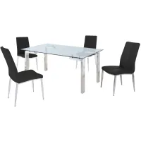Cristina 5-pc. Dining Set in Black by Chintaly Imports