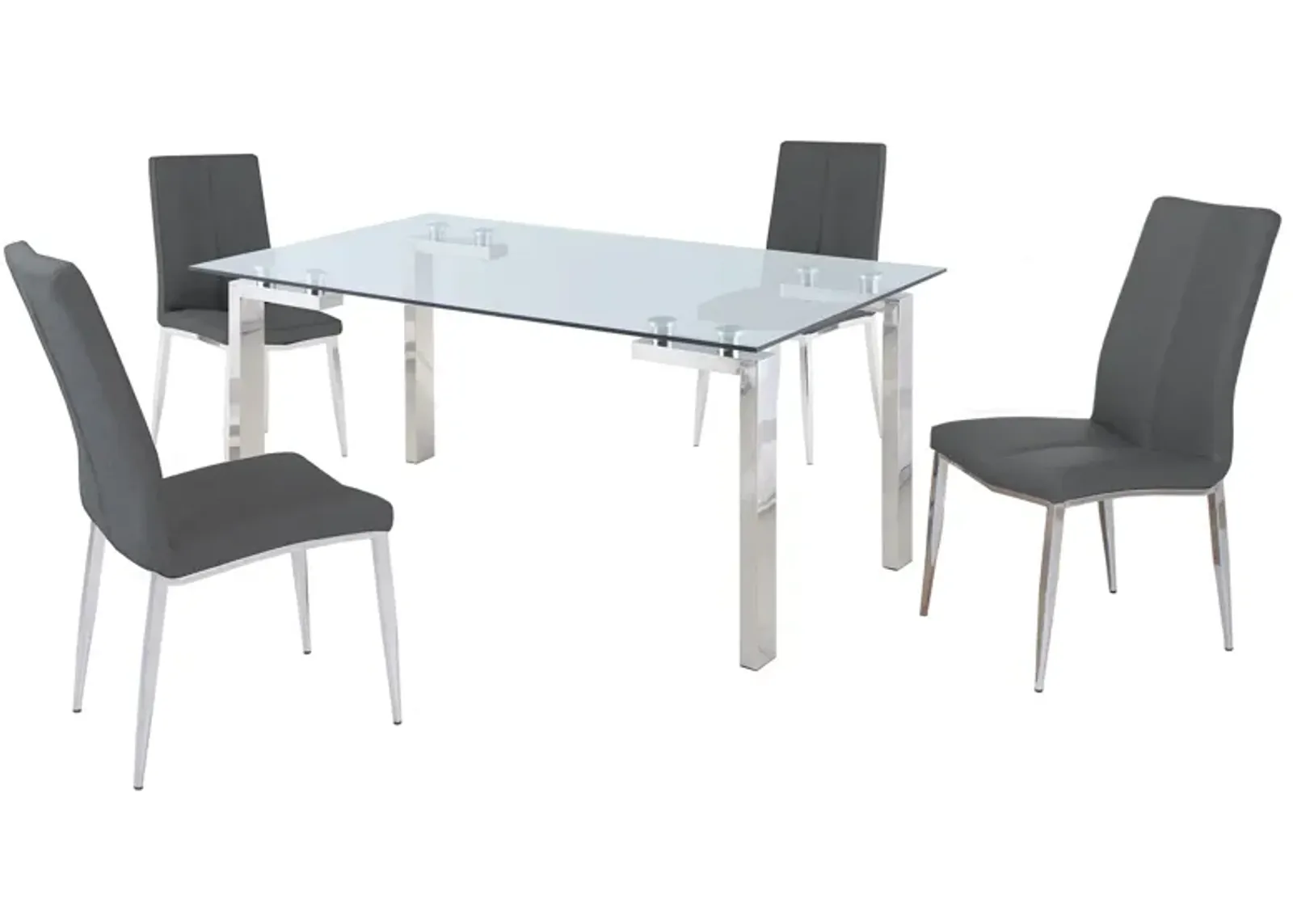 Cristina 5-pc. Dining Set in Ash by Chintaly Imports