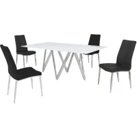 Abigail 5-pc. Dining Set in Black by Chintaly Imports