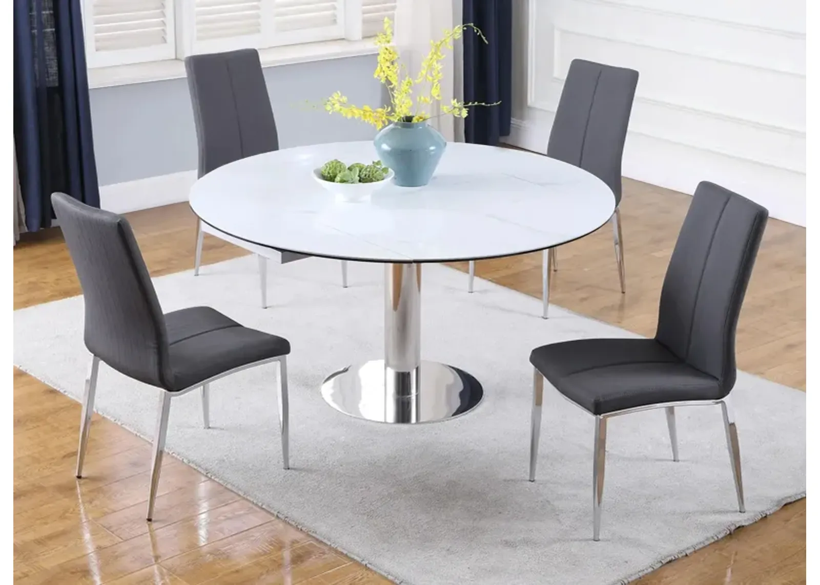 Tayil 5-pc. Dining Set in Gray by Chintaly Imports