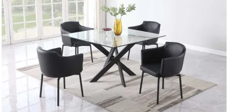 Pixie 5-pc. Dining Set in Black by Chintaly Imports