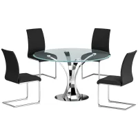 Rebeca 5-pc. Dining Set in Black by Chintaly Imports