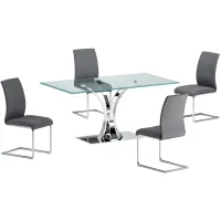 Rebeca 5-pc. Dining Set in Black by Chintaly Imports