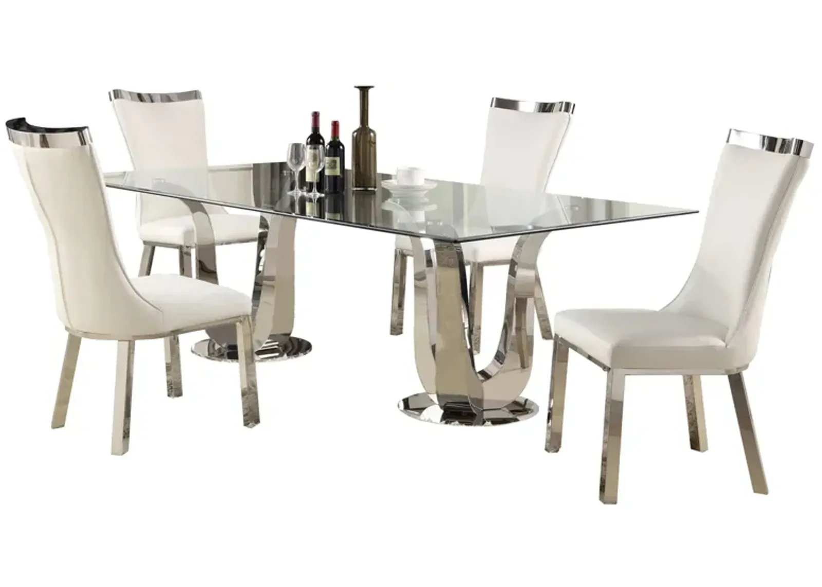 Adelle 5-pc. Dining Set in White by Chintaly Imports