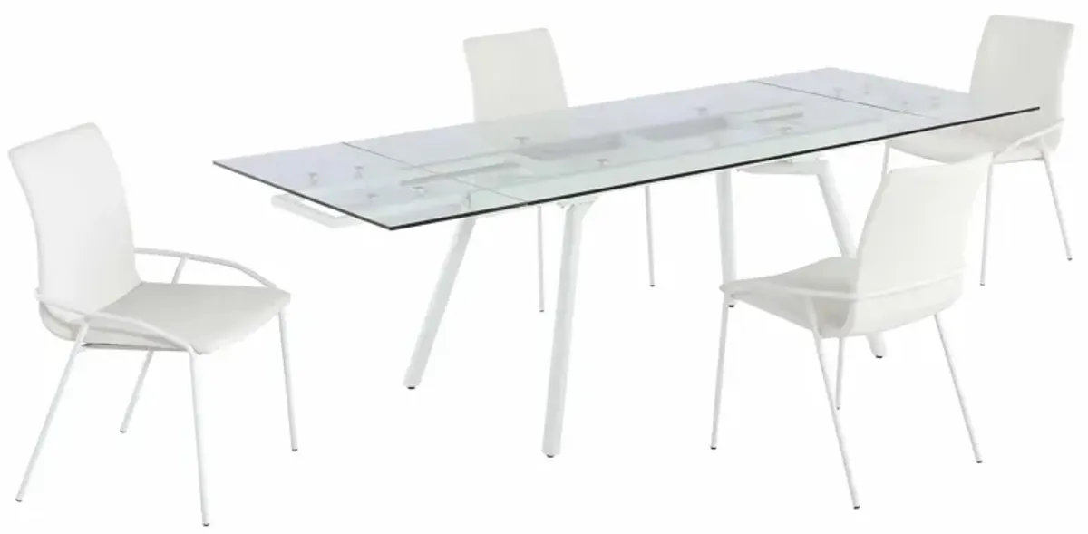 Alicia 5-pc. Dining Set in White by Chintaly Imports