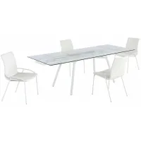 Alicia 5-pc. Dining Set in White by Chintaly Imports