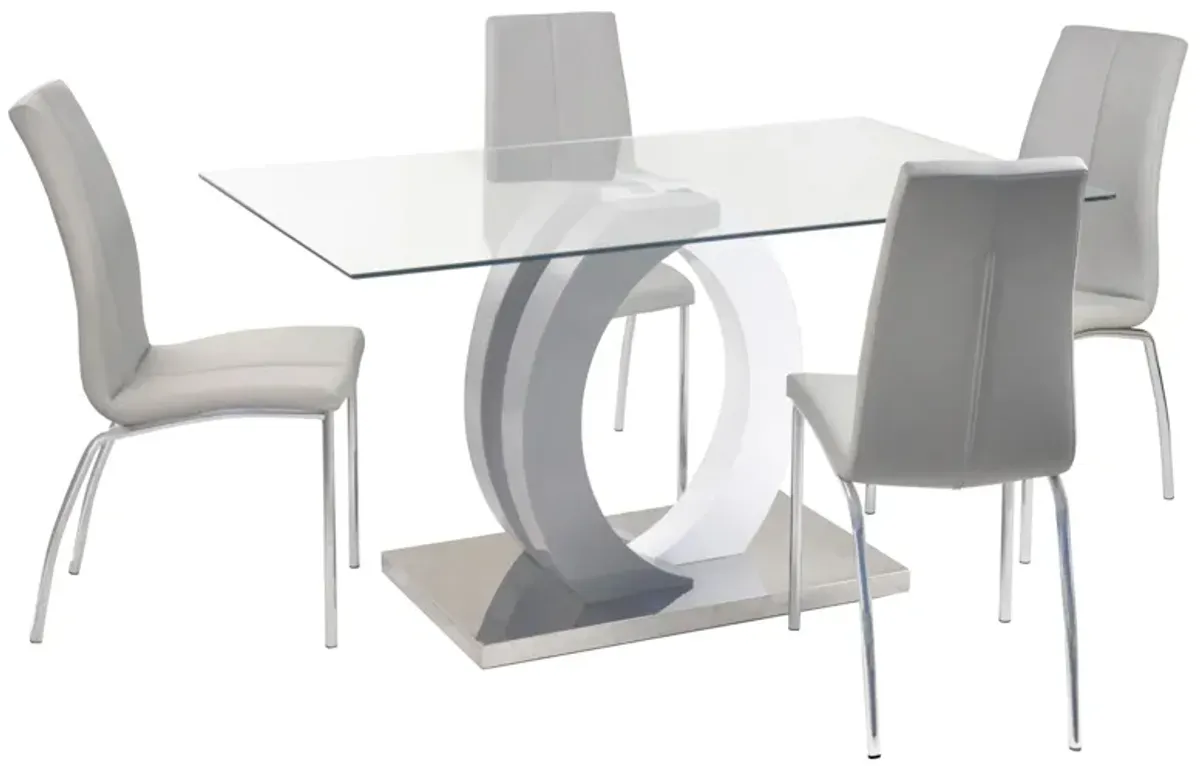 Becky 5-pc. Dining Set in Gray by Chintaly Imports