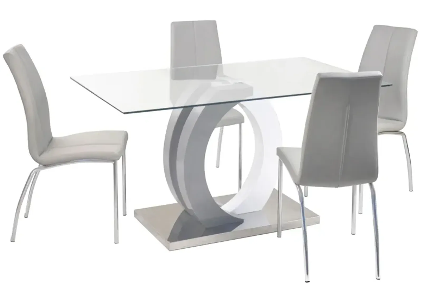 Becky 5-pc. Dining Set in Gray by Chintaly Imports